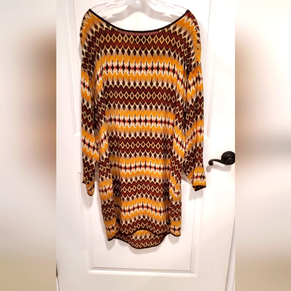 Elegant Bateau Neck Tolani Silk Dress